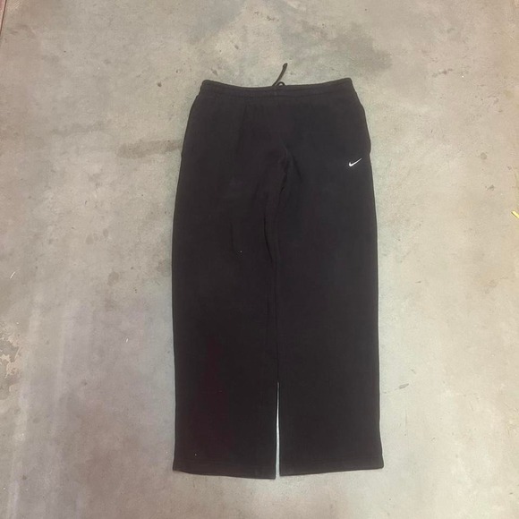 Y2K Nike men's black sweatpants baggy open leg skater embroidered L - Picture 1 of 8